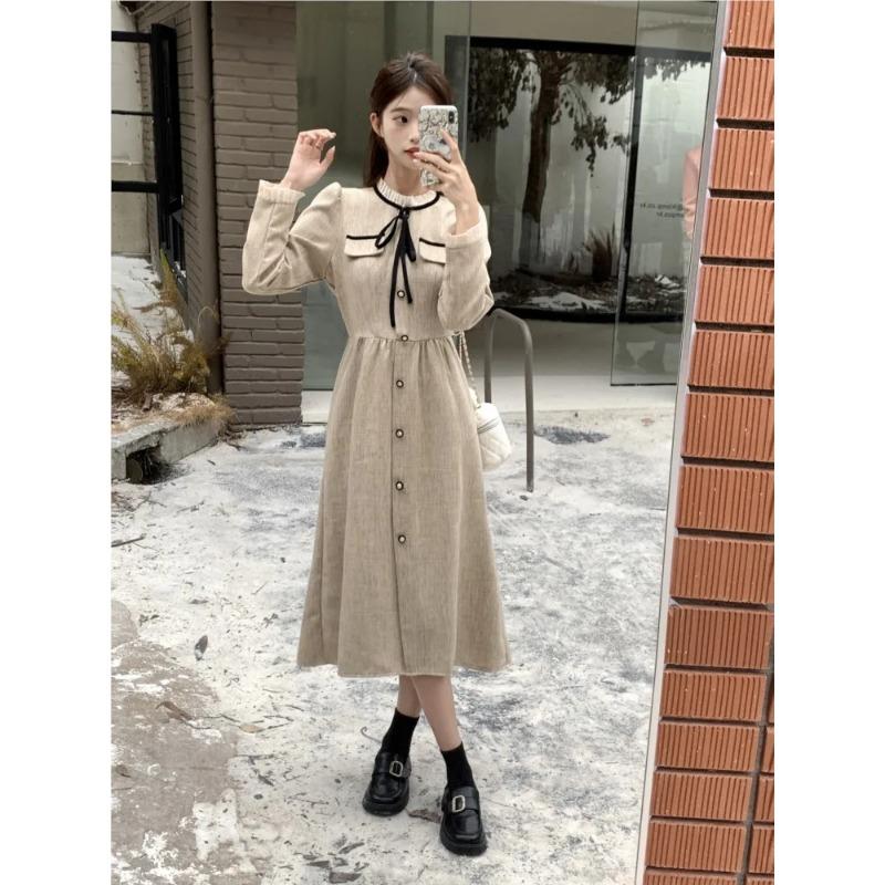 Весенне-осеннее новое платье во французском стиле с узкой талией — фото 6