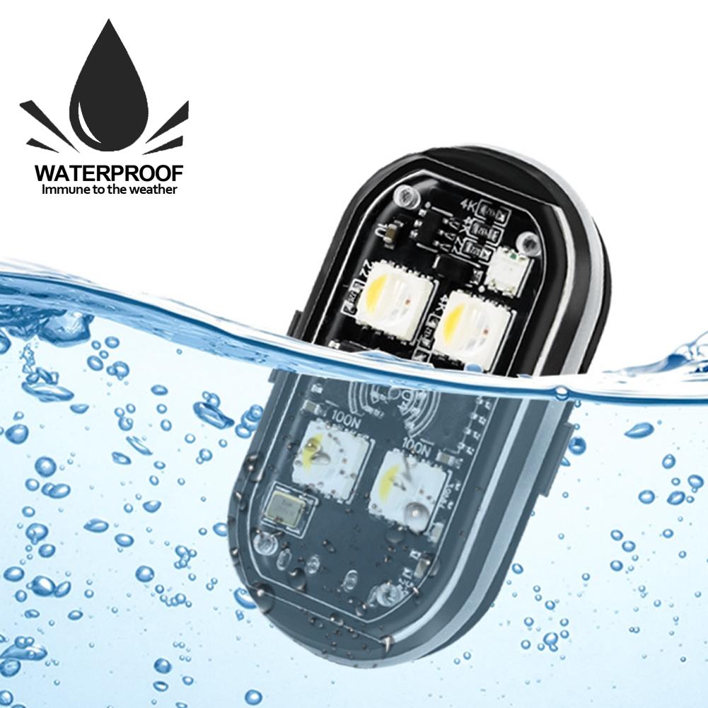 1/2/4/6/8Pcs Car Motorcycle Wireless LED Strobe Lights Decor Atmosphere Light with 8 Colors Rechargeable Lights Anti-Collision LED Warning Light