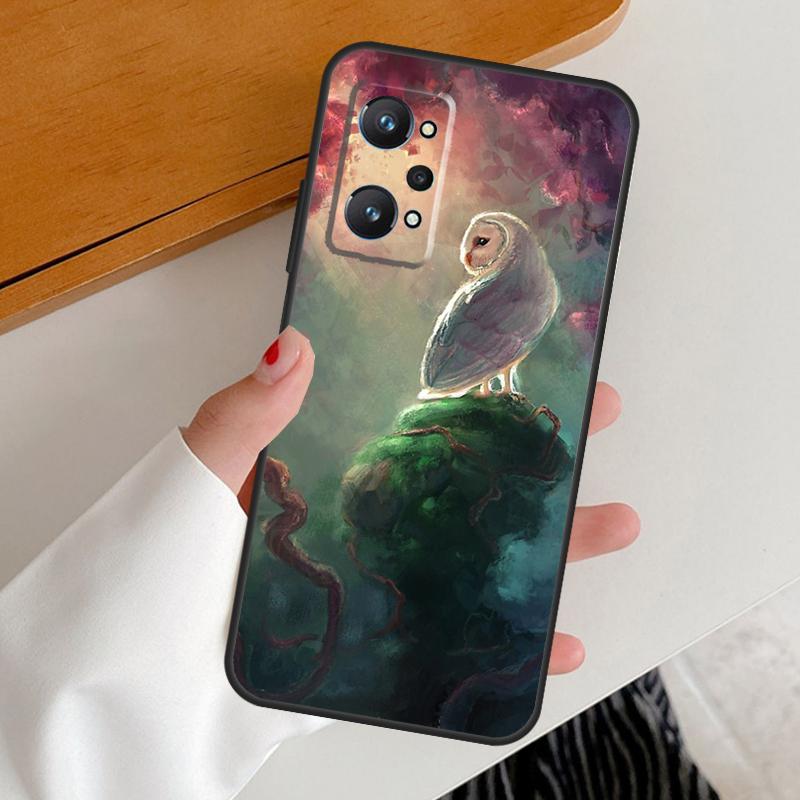 Owl Watercolor Animal For Realme C53 C51 C55 C67 C30 C31 C33 C35 C21Y C25s GT5 9 10 11 12 Pro Plus GT Neo 6 Case