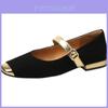 Vintage Mary Jane Shoes For Women With Low Heel And Square Toe Suitable For Daily Wear