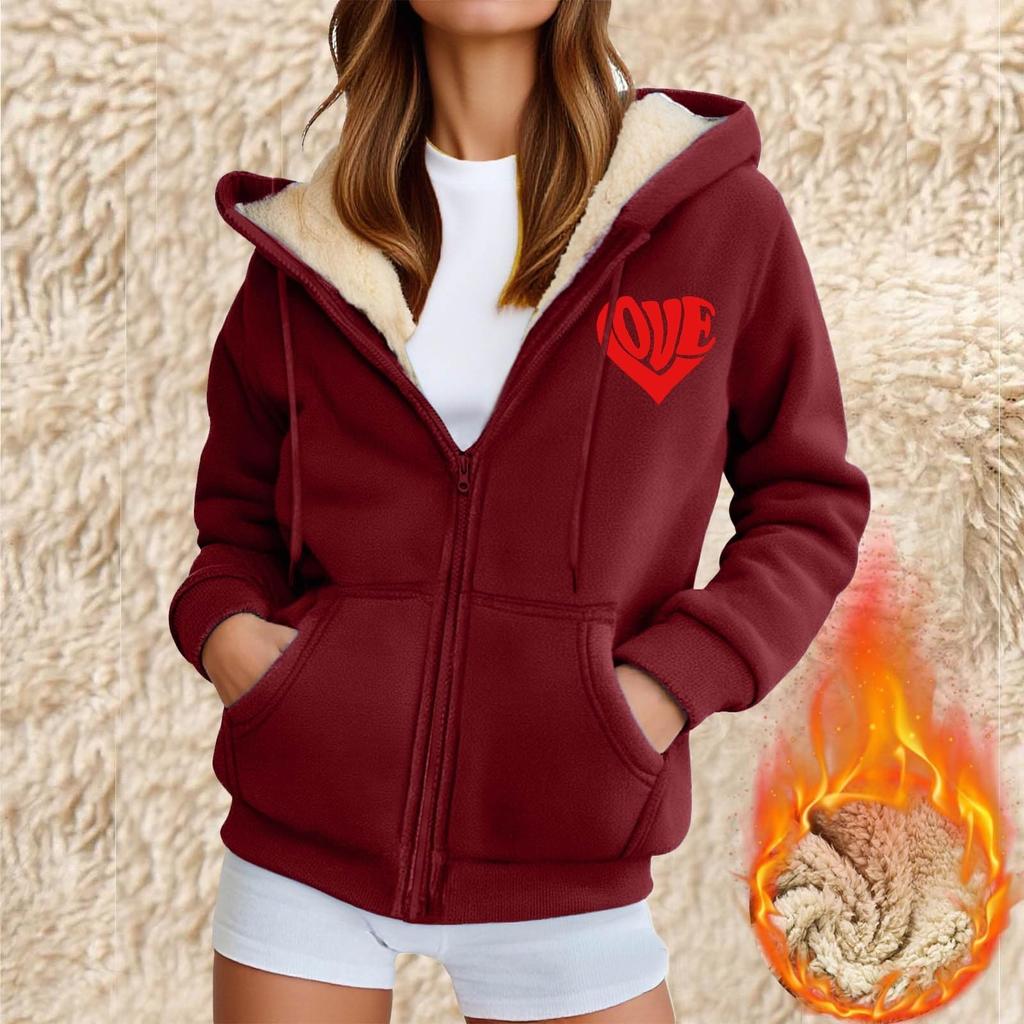 Women's Fashion Casual Sweatshirt Loose Zipper Cardigan Long Sleeve Hooded Jacket