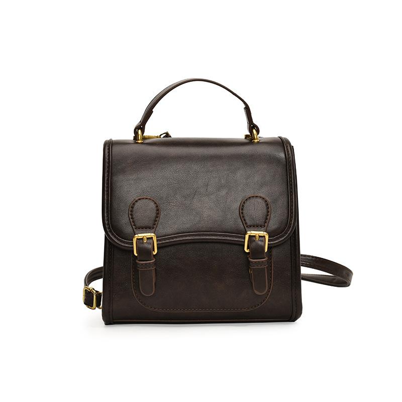 Премиальная текстура ретро портативная маленькая сумка женственный рюкзак большая вместимость сумка-мессенджер темный кофе 2980₽