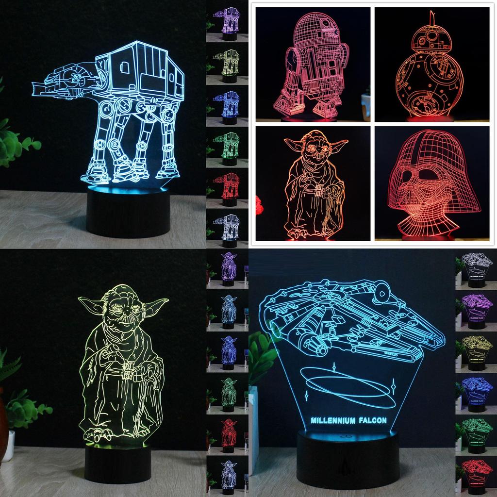 Star Wars Mini 3d Night Lamp For Kids Room And Collectors