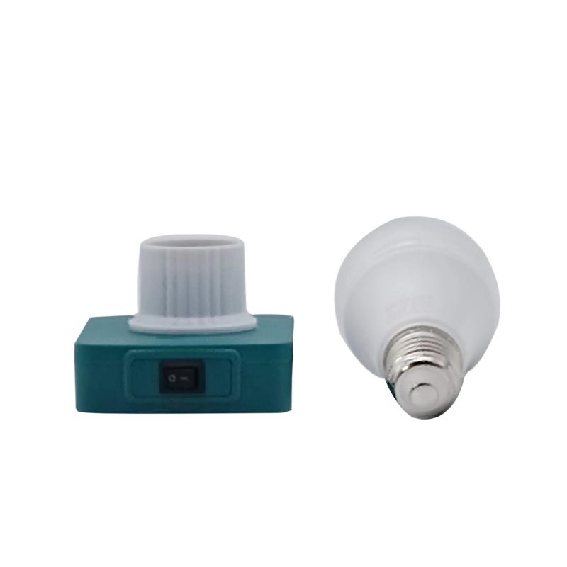 Tragbare E27 12–60 V 7 W Glühbirne Lampe LED Arbeitslicht kompatibel für Makita 18 V BL-Serie Lithium-Batterie