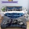3pcs Duvet Cover Set (1*Duvet Cover + 2*Pillowcase, Without Core), Harley Davidson Print Bedding Set, Bedroom Decor, All‑Season, Gift