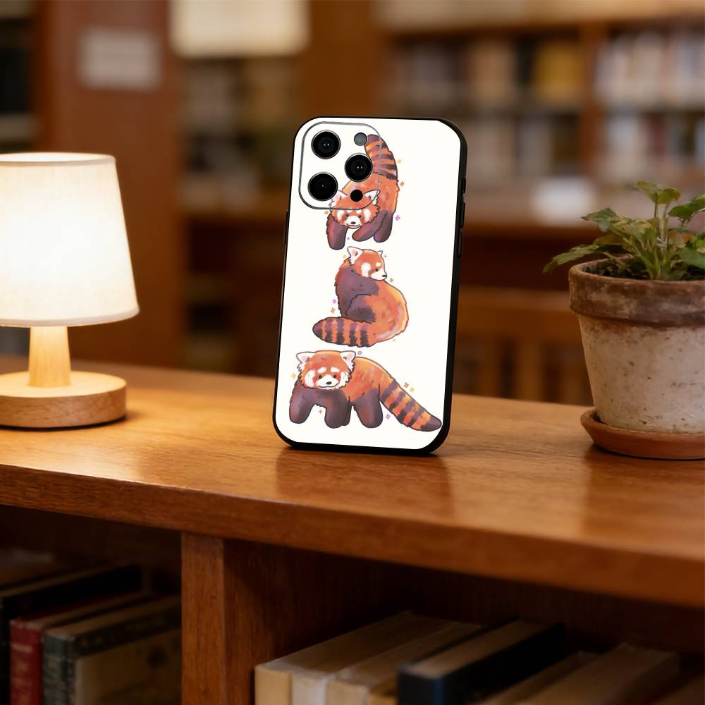 

Милый западный красный панда Чехол для телефона для iPhone 17,16,15,14,13,12,11 Plus,Pro Max,XS,Мягкий силиконовый черный чехол iPhone17ProMax
