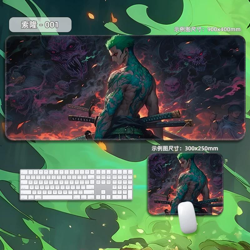 High Quality Roronoa Zoro ONE PIECE Leather Mouse Pad Oversized Small Cartoon Office Game E-sports Computer Keyboard Pad Table Mat Animation Periphery