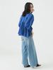 B:MING LIFE STORE by BEAMS Women's 2-Way Gathered Blouse (Sizes S-M) in Blue, Size S