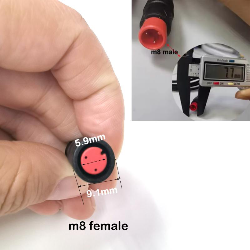 9mm M8 2 3 5 Pin 1 Buchse auf 2 Stecker DC Splitter Julet Wasserdicht E-Bike Sensor Anschlusskabel Elektrofahrrad Stoßverbinder Stecker