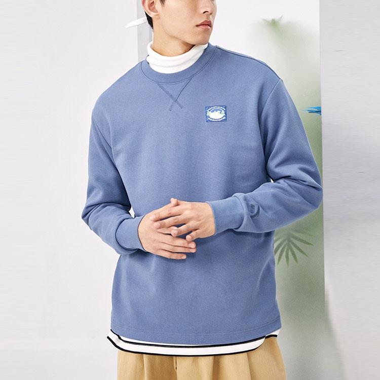Anta All Things Series Casual Sports Crew Neck Pullover Sweatshirt Unisex Sweatshirt Checkered-Gray 952218701-4