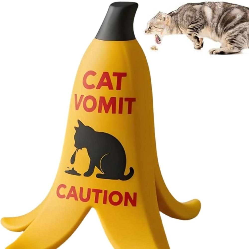 Banana Peel Shape Cat Vomit Caution Sign Gift Warning Sign Cute Dog Vomit Sign  for Home Office