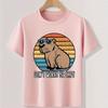 Don't Worry Be Capy Printed Colorful T-shirts for Teenagers and Children Summer Boy and Girl Casual Loose Short Sleeve T-shirt