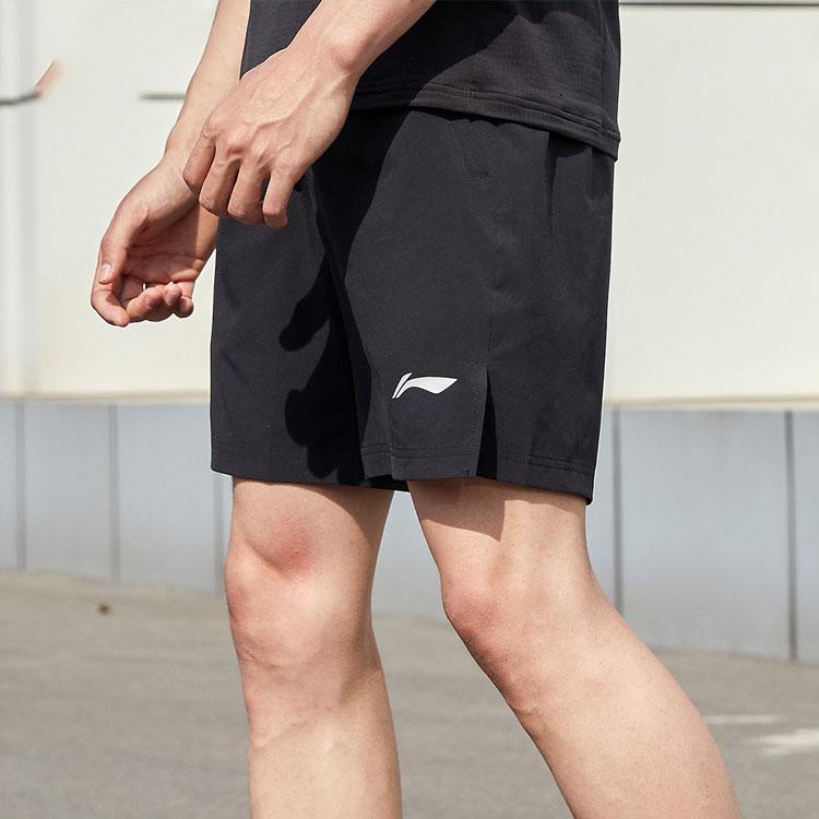 Li Ning Running Series Sports Training Solid Color Quick-Dry Shorts Men Shorts Black AKSR177-1