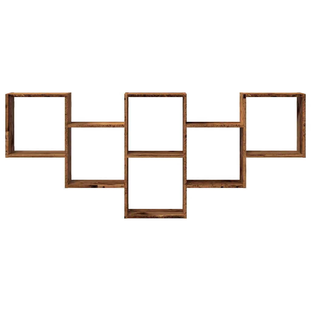 Wall Shelf Vintage Wood Look 159 x 18 x 66 cm Engineered Wood