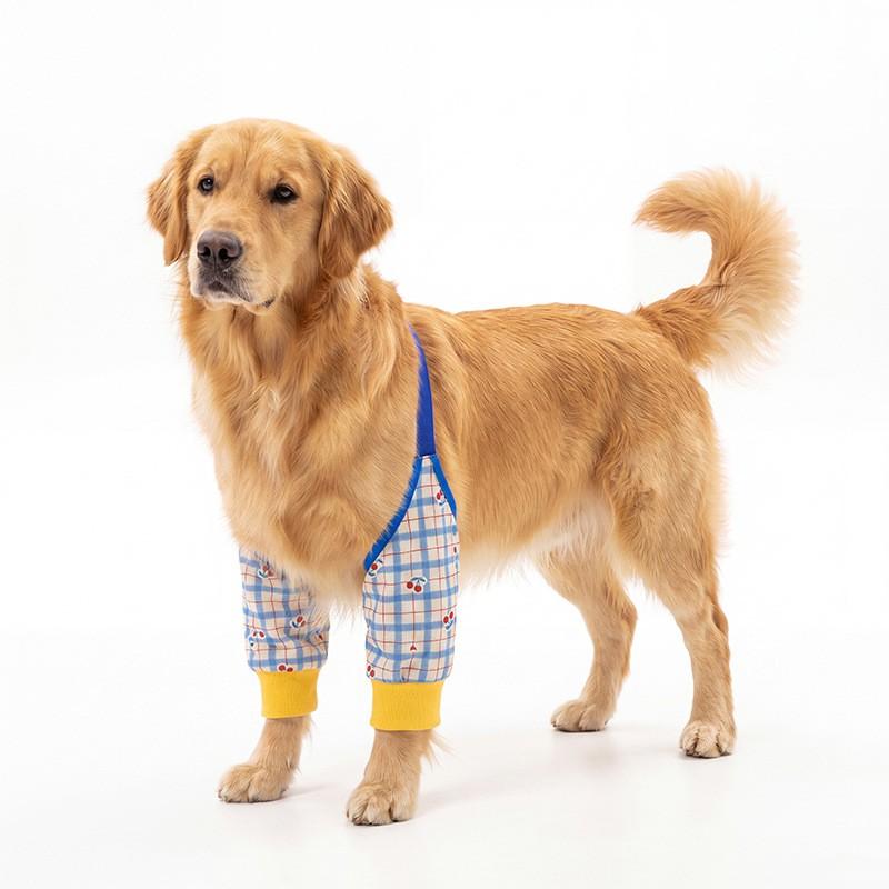 Dog Knee Elbow Protector Sleeve Medium To Large Breeds - Cherry Plaid Design All-Season Joint Support