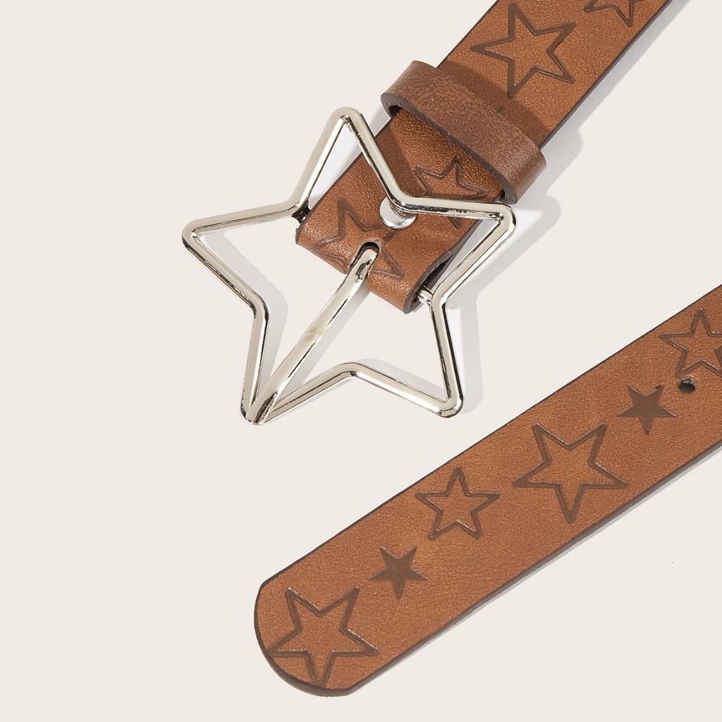 Leather Ethnic Belt Star Pattern Women Denim Pairing Summer Supplies Fashion