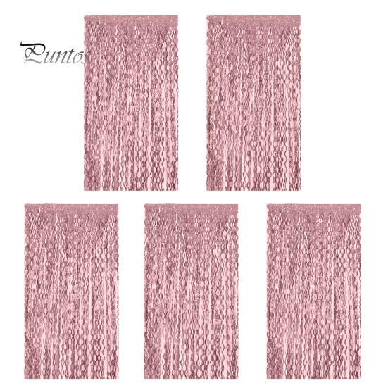 1/5 Packs 1x2m Fringe Rain Curtain Streamers Backdrop Tinsel Foil Fringe Curtains Sparkling Metallic Tassel Wavy Backdrop Curtain Photo Props