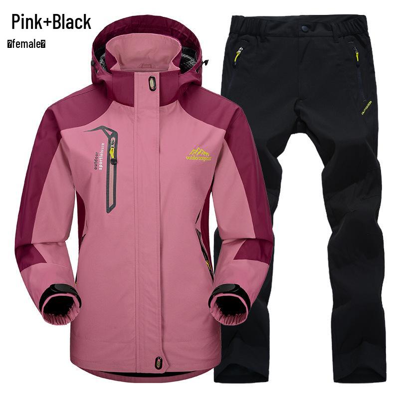 Outdoor Windbreaker Pants and Jacket Set for Men and Women - Windproof, Waterproof, Ideal for Spring/Autumn Hiking