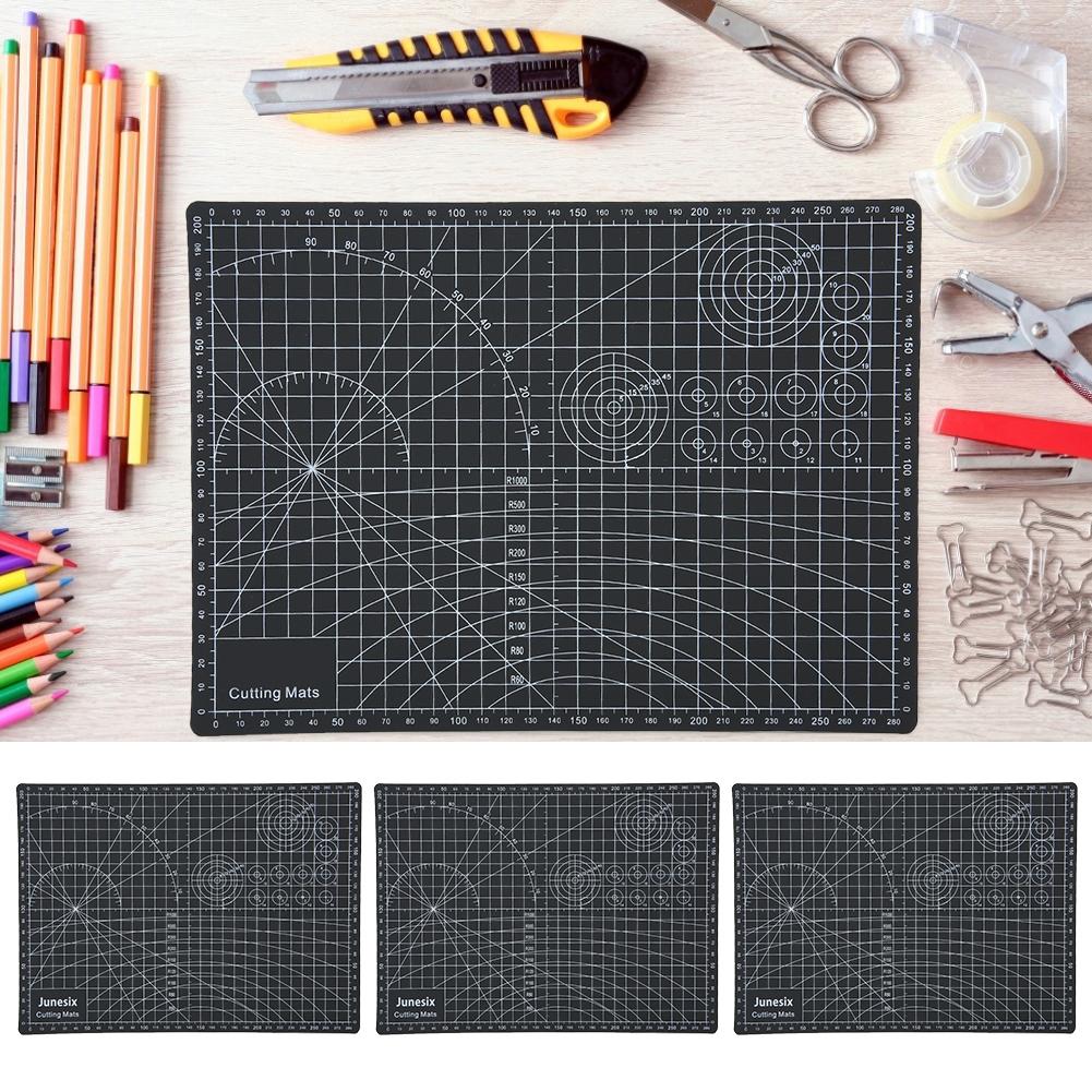 3Pcs Cutting Mat A4 Black Model Cut Pad Paper Rubber Stamp Engraving Scale Board