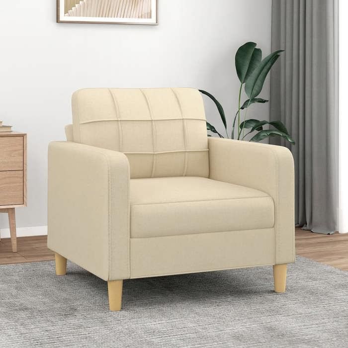 VidaXL Fauteuil Crème 60 cm Tissu, fauteuil, fauteuil de baignoire, fauteuil club, canapé, canapé confortable, siège de 359077