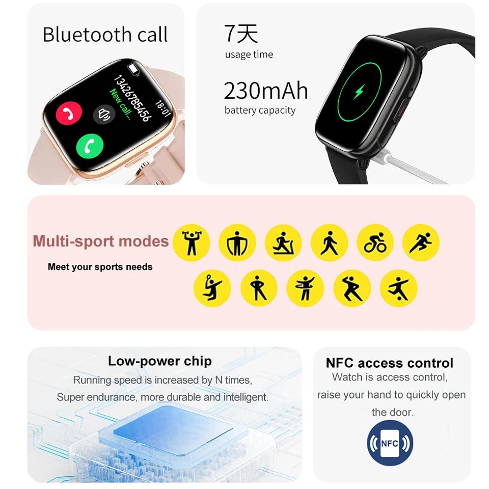 New Smart Watch Full Touch Screen Bluetooth Call AI Voice Heart Rate Waterproof Watches Sports Bracelet Smartwatch Women