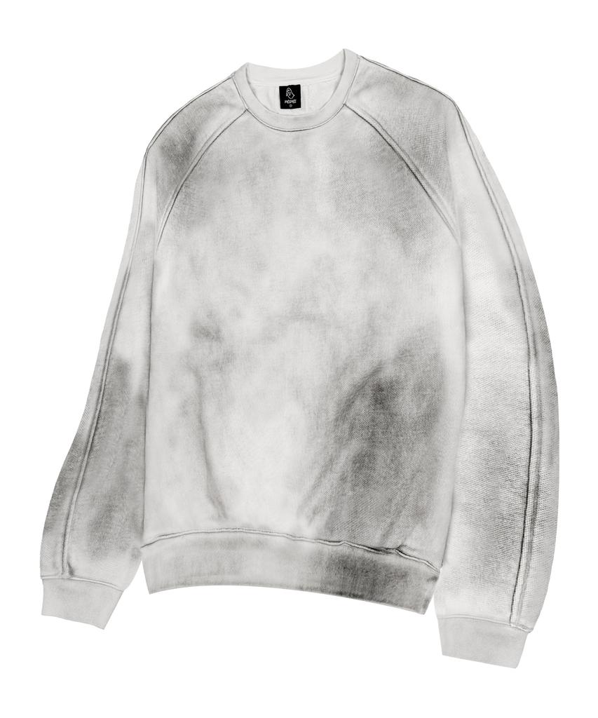 MOZMOZ Heavy Weight Pigment Raglan Back Slit Oversized Sweatshirt Dirty Gray