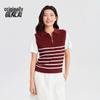 Benlai Women's Layered Look Stripe Knit Polo T-Shirt