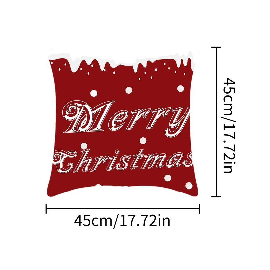 1pcs 2D Christmas Pillow Cover Xmas Party Decoration 2025 Xmas Holiday Santa Claus Pillow Cover Navidad Natal New Year Gift 2026
