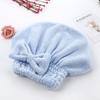 Bow Fleece Coral Solid Color Dry Hair Cap Bathroom Supplies Breathable Durable