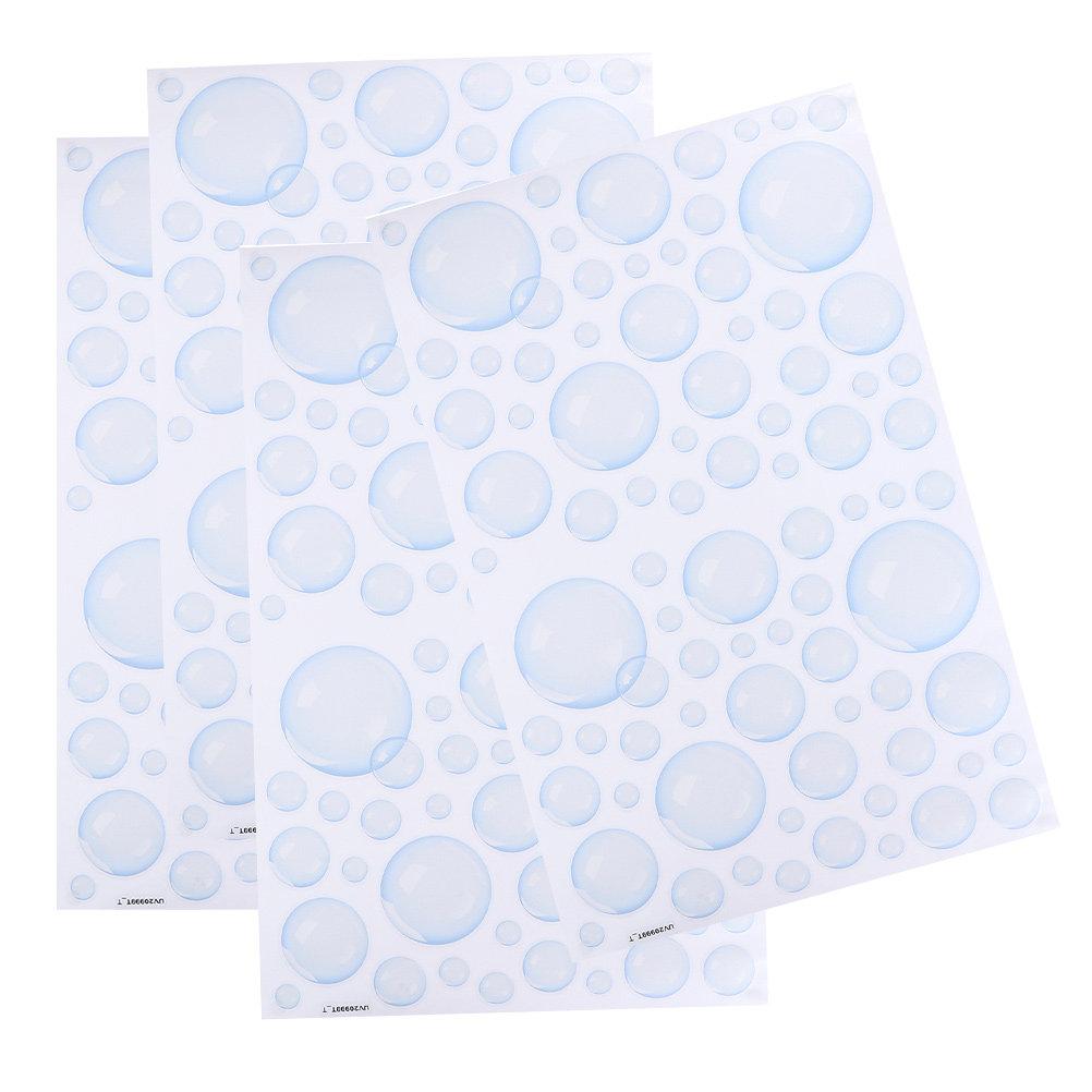 4 Sheets Bubble Wall Sticker Ocean Design Self-Adhesive Waterproof Decor for Kids Room Mermaid Party Background Wall Art