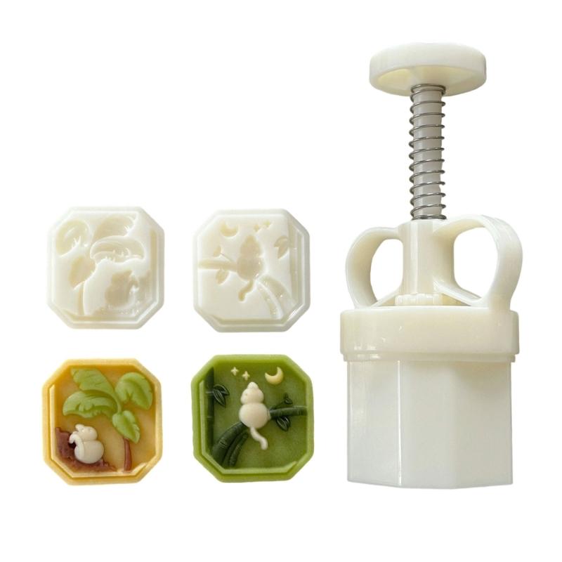 Functional Mooncakes Press Molds Unique Mooncakes Crafting Molds Creative Stamps Set for Making Beautiful Treat 1