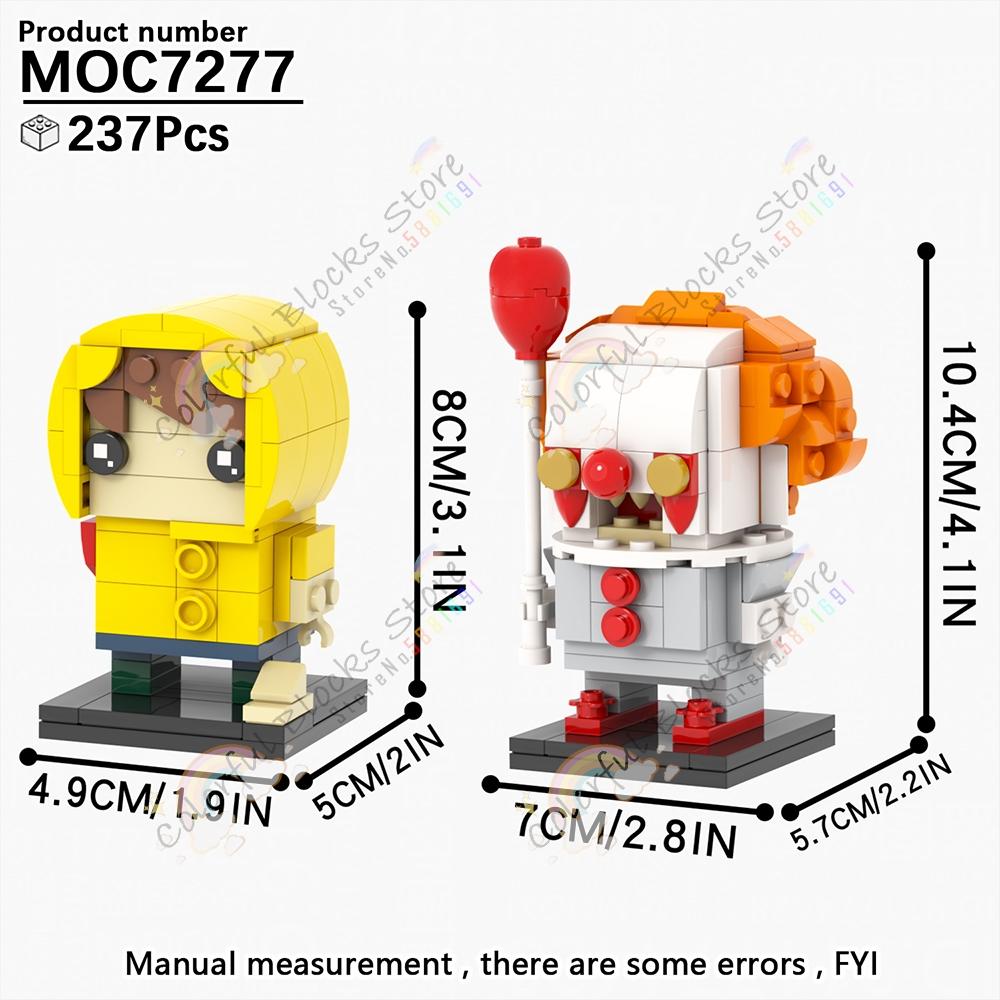 Horrorfilm Thriller Brickheadzed Twisty der Clown Billy Puppe Aliens Figuren Bausteine Modell Montage Ziegel Kinder Spielzeug Geschenk