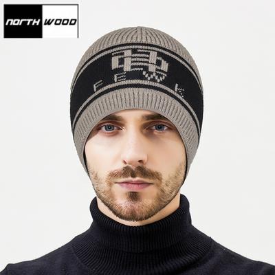 Autumn/Winter Knitted Beanies Hat Striped Color Blocked Versatile Cold Hat Anti Cold Ear Protection Hats