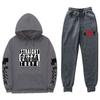 Mens Streetwear Hooded Sweatshirt Set Loose Fit Winter Warm Fleece Lined Casual Tracksuit
