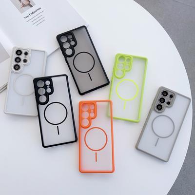 Skin Feel Matte Clear For Magsafe Magnetic Charge Phone Case For Samsung S26 S25 S24 S23 Plus Ultra Bumper Wireless Charge Cover