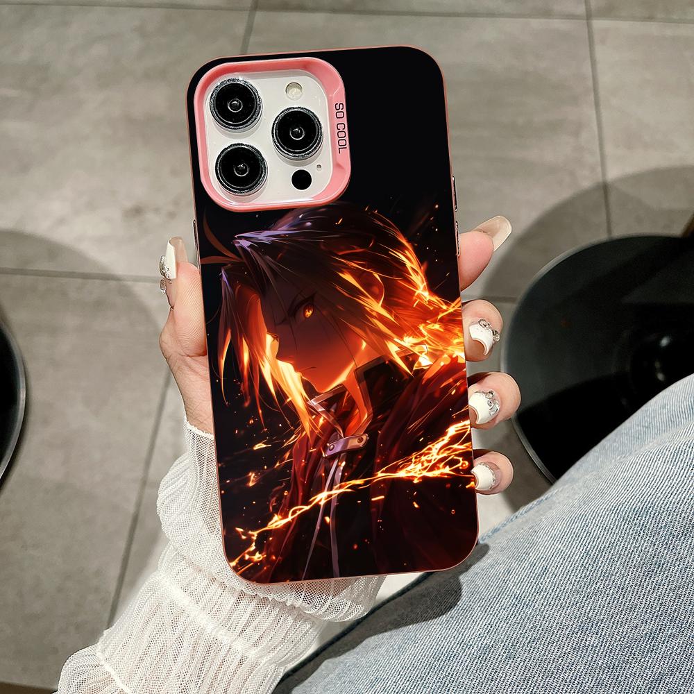 

Fullmetal Edward Elric Phone Case for iPhone 17 16 15 14 13 12 11 X XR XS Air Pro Max Plus Pink Colorful Silver Cover iPhone 13
