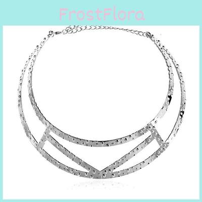 Metalowy choker geometryczny naszyjnik z powierzchnią galwanizowaną modne akcesoria