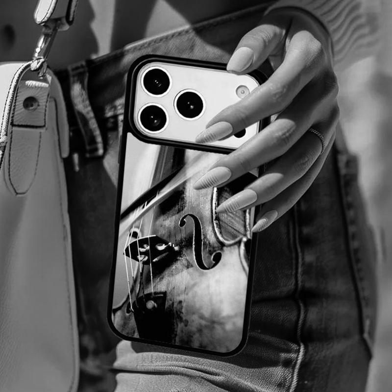 Musical Notes Violin Classical soft Phone Case For iPhone 17 Air 14 15 13 12 Max Cover For Apple 16e 11 Pro Max Plus Coque