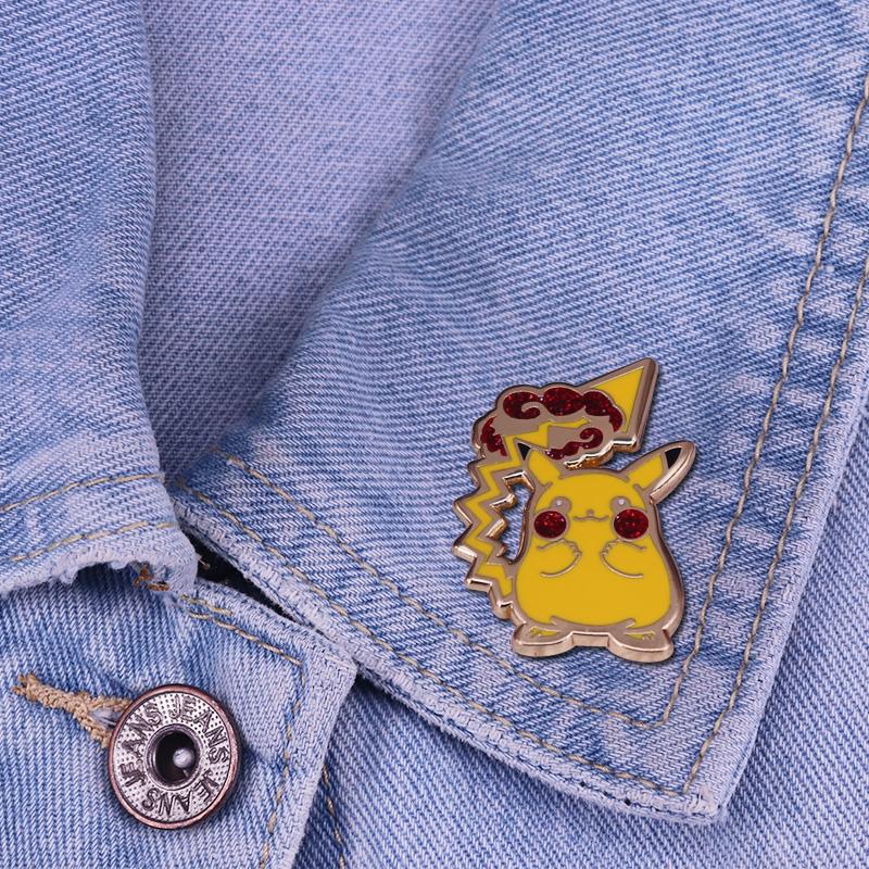 Shiny And Beautiful Pikachu Enamel Pins Collect Kawaii Anime  Elves Cartoon Brooch Give the Children Birthday Gift Badges