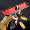 Kids Golden Desert Eagle Soft Shell Bullet Toy Gun Outdoor Combat Weapon Toy with Silencer Glock Simulation Bullet Pistol Model