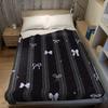 Lace & Bow Stripes Flannel Blanket Warm Soft Halloween Christmas Couch Warm Cozy Decorative Decor Gift for All Season
