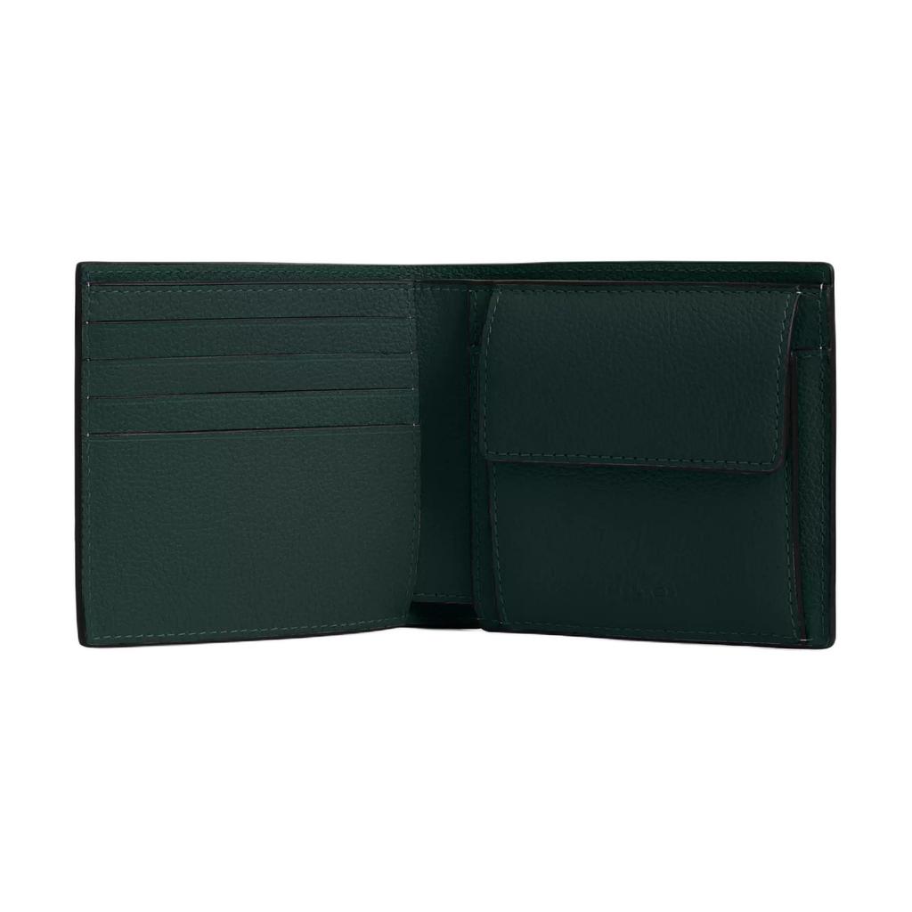 COACH Smooth Calfskin Wallet Mini Mens Dark Green