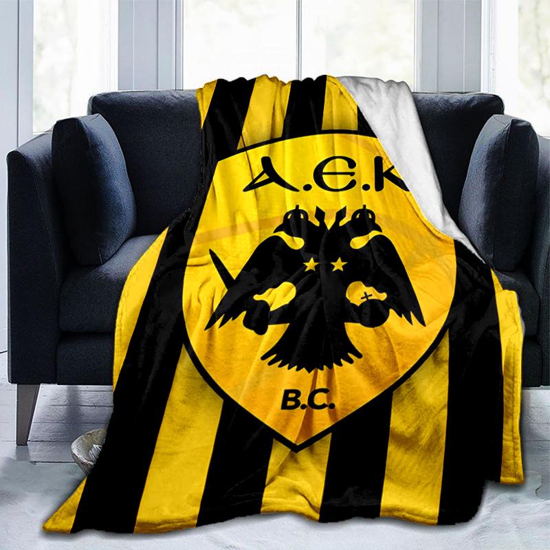 Coperta con Stemma Calcio Aek Adatta per Divani, Letti, Uffici e Campeggio - Regalo Perfetto per Halloween Natale