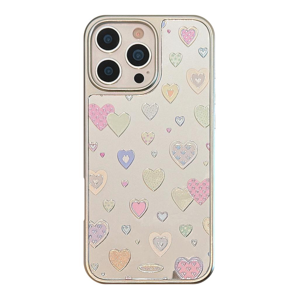 Gilded Mirror Suitable for 16 Apple 15 Promax Mobile Phone Case Iphone14 Color Love 13 Electroplating 11 Huawei