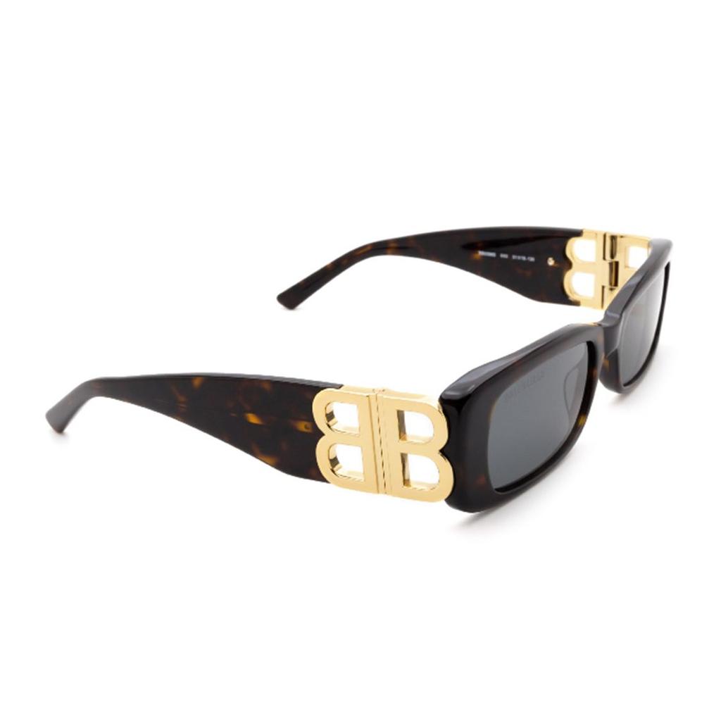Balenciaga Rectangular Sunglasses Havana/Gold Unisex Eyewear Brown BB0096S-002