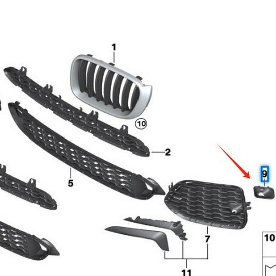 BMW X3 F25 Front Sensor Brackets (Parts #51118056989, #51118056990)