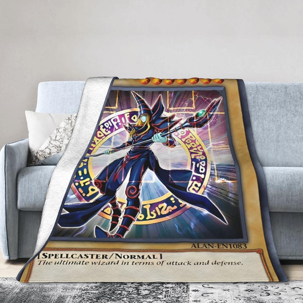 Yu Gi Oh Card Dark Magician Blanket Cover Flannel  Ultra-Soft Throw Blankets for Airplane Travel Bed Rug