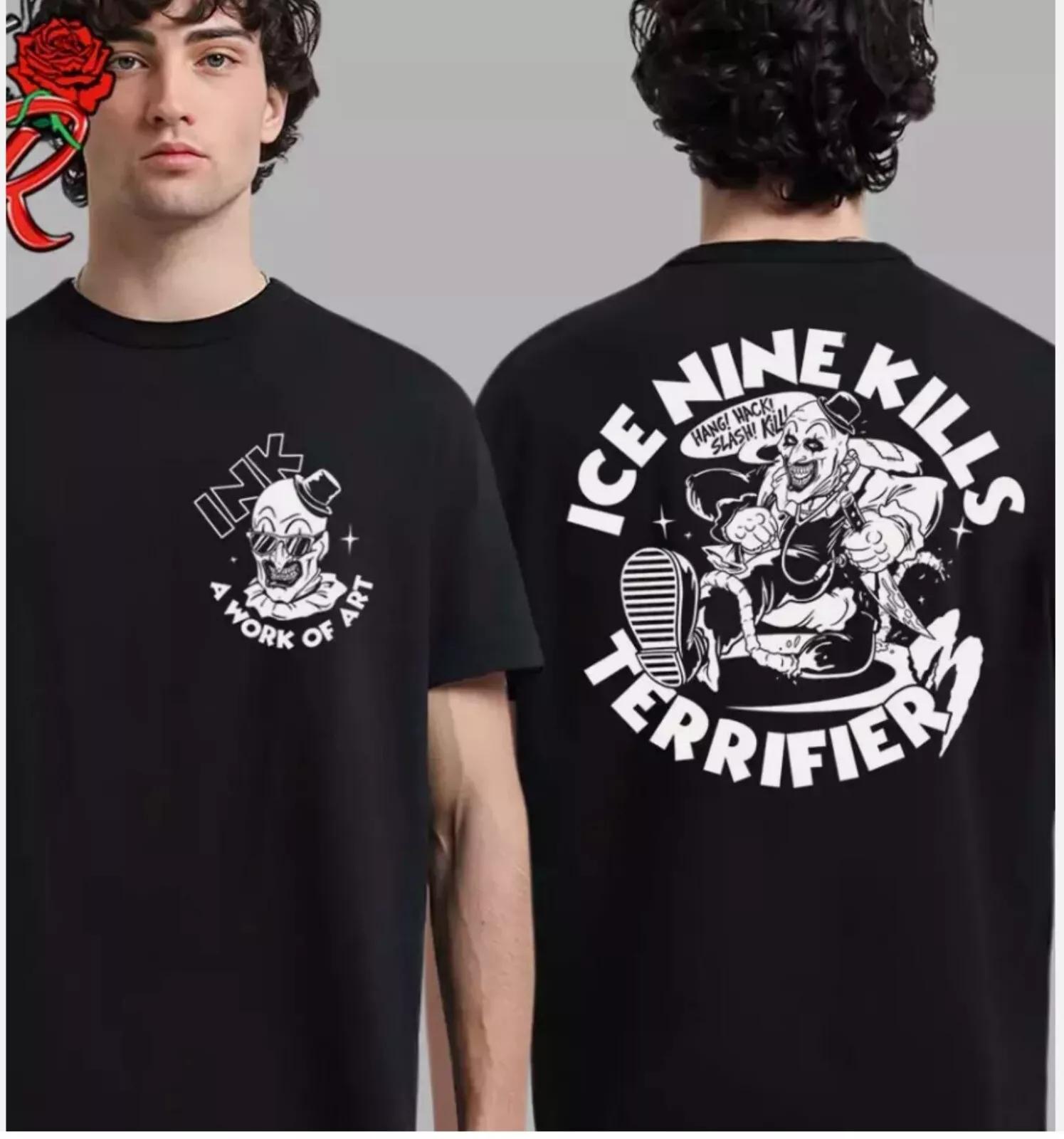 

Ice Nine Kills 3 Произведение искусства Вешать Рубить Убивать 2025 футболка Графическая футболка с коротким рукавом Унисекс Мужчины Женщины Лето 4XL