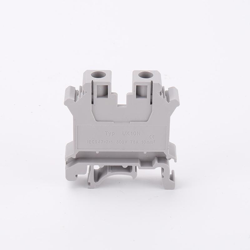 UK10N Flame-Retardant Copper Screw-Type Rail-Mounted Voltage Terminal Block