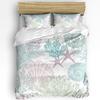 Blue Marine Coral Shells Starfish Duvet Cover With Pillow Case Custom 3pcs Bedding Set Quilt Cover Double Bed Home Textile